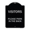 Signmission Visitors Please Park in the Back Heavy-Gauge Aluminum Architectural Sign, 24" x 18", BS-1824-22719 A-DES-BS-1824-22719 - alternate 1